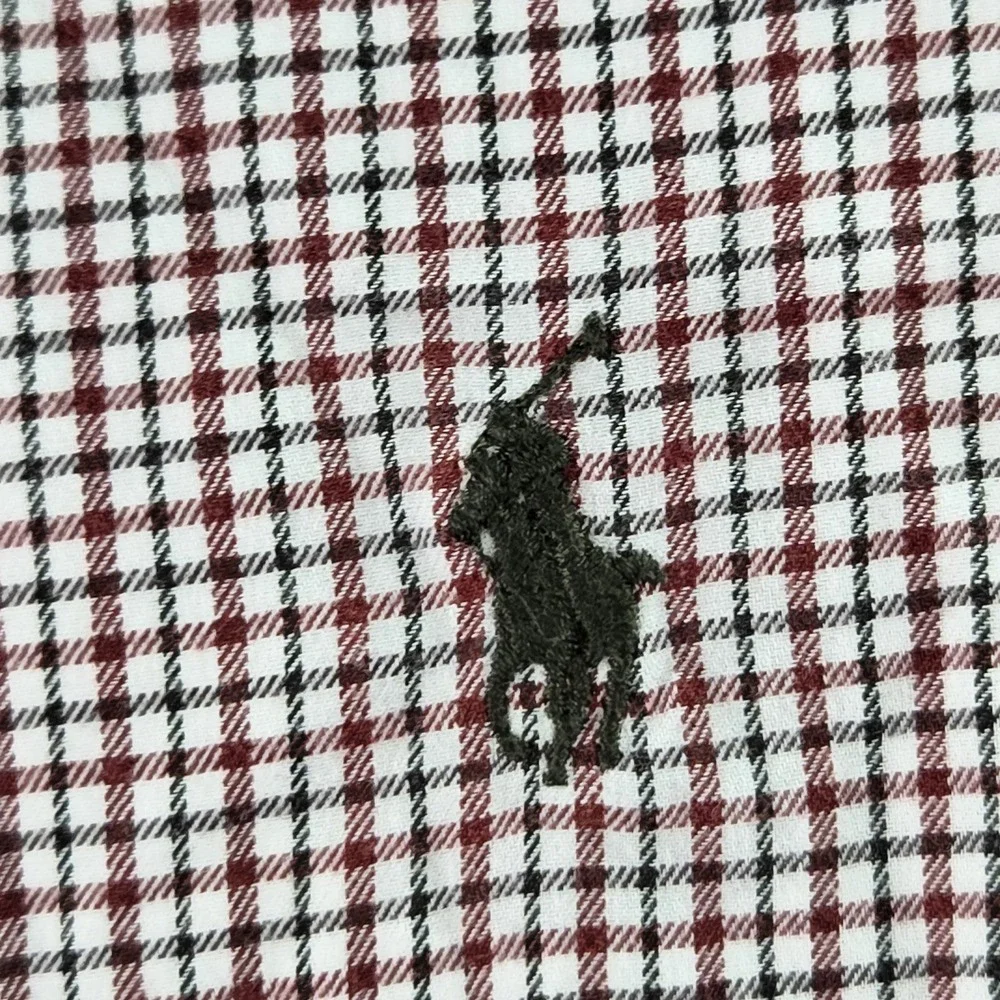 Ralph Lauren Men Button Up Shirt 4XB Red Pony Embroidery Check Long